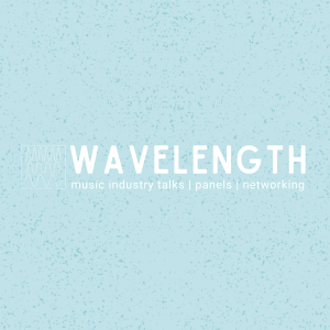 Logo with text: WAVELENGTH. Music Industry Talks, Panels, Networking
